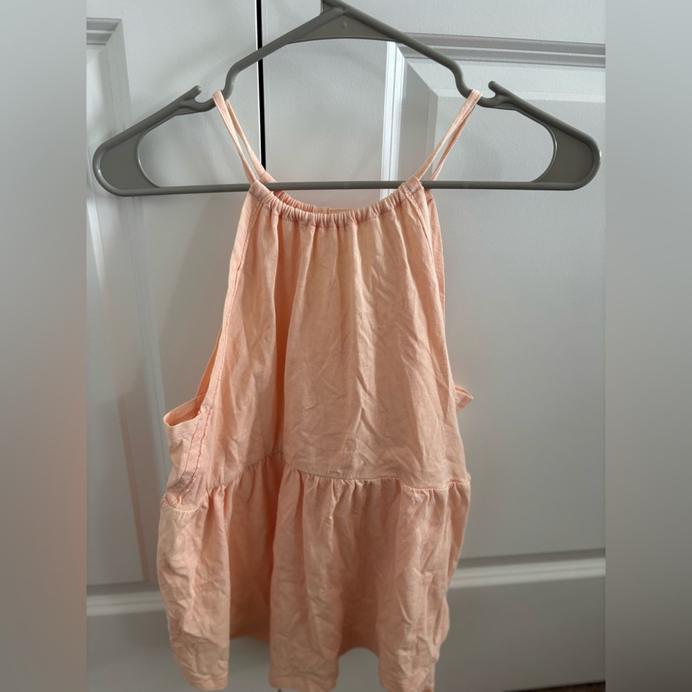 American Eagle Outfitters Pink Tiered Ruffled Shitt
